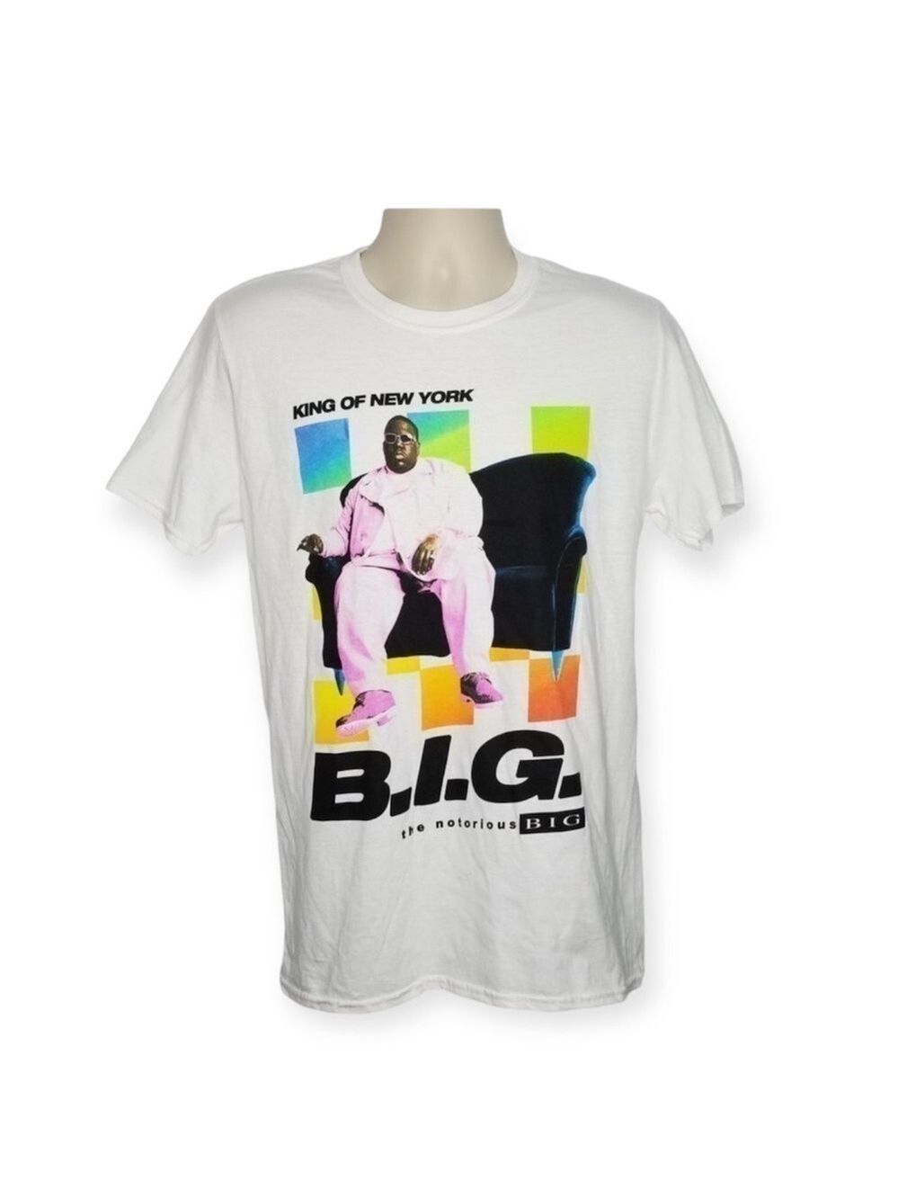 Notorious B.I.G. White Graphic Short Sleeve Rapper Tee T-Shirt M